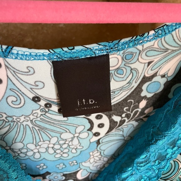 Women’s Nordstrom VTG retro Y2k 90’s bright abstract lace cami blouse IX - Picture 6 of 7